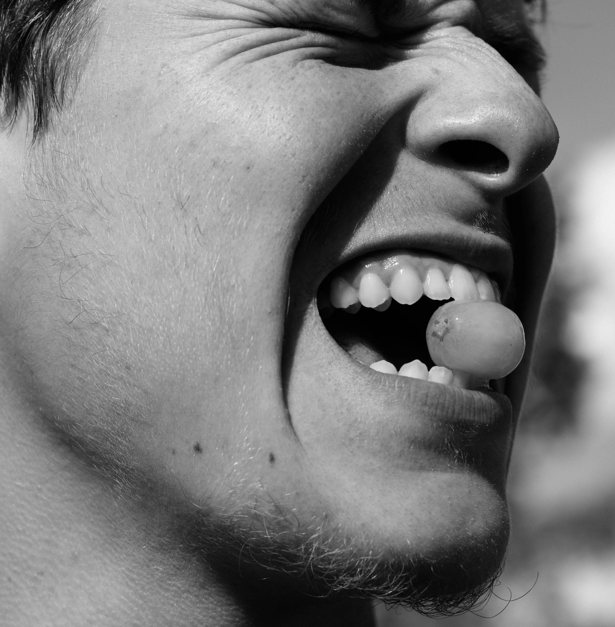 A man free from tooth sensitivity.